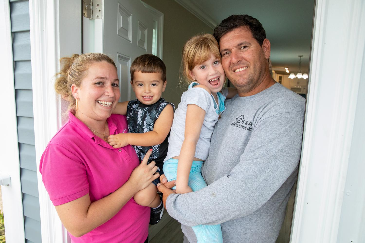 Construction worker and family